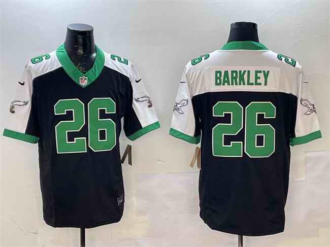 Men's Philadelphia Eagles #26 Saquon Barkley Black/White F.U.S.E. Vapor Untouchable Limited Stitched Football Jersey